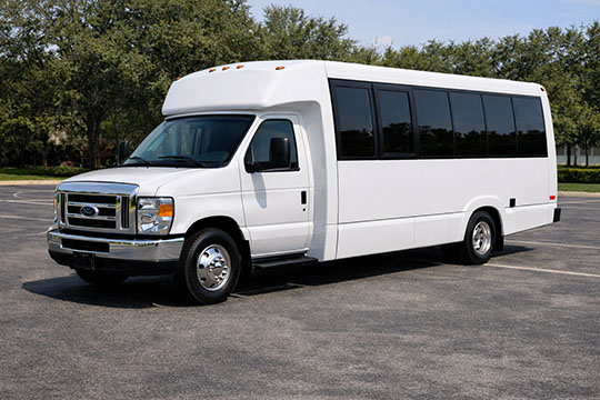 18-passenger mini coach available for charter in Dallas, TX